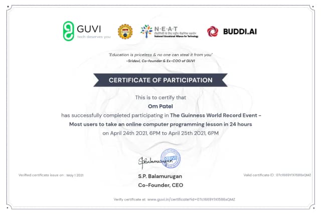 Certificate